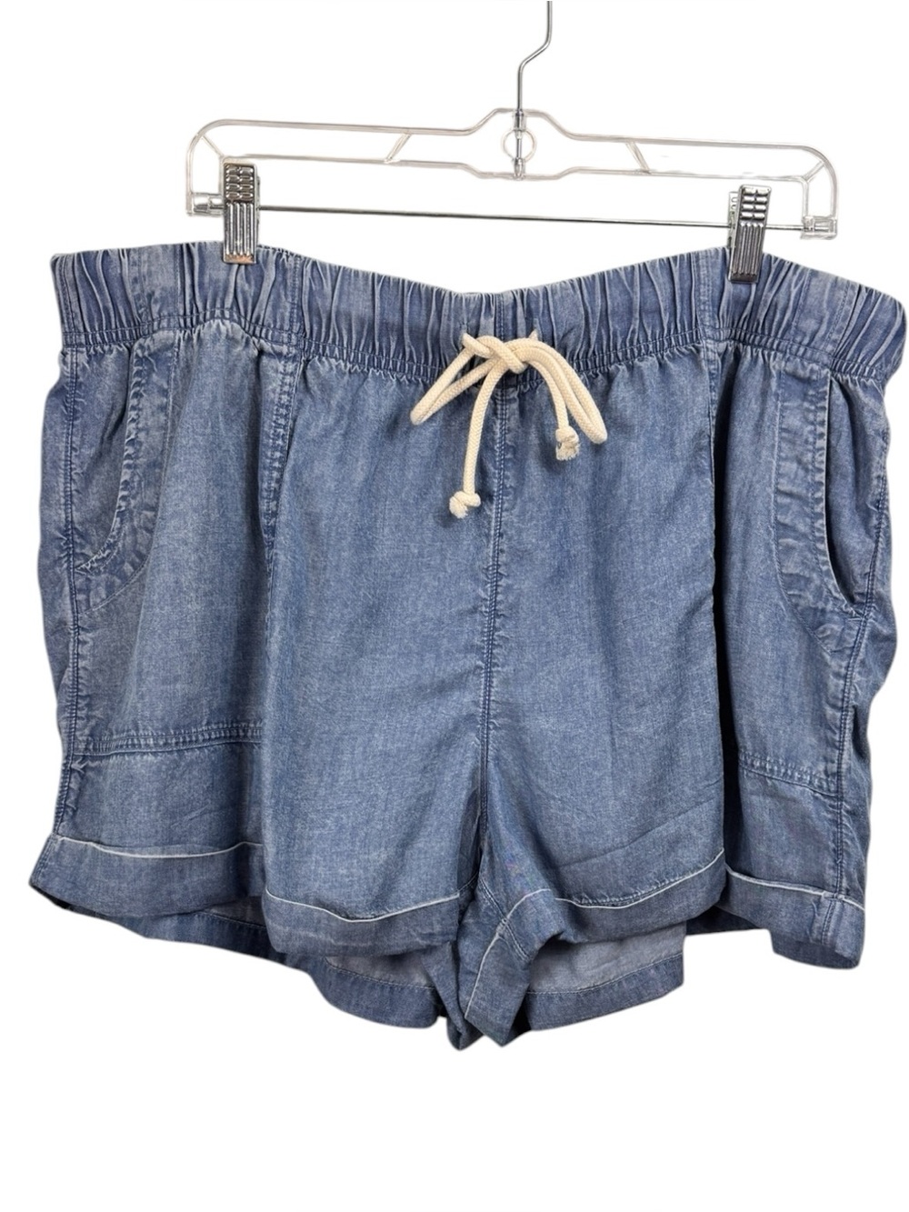 NWT Aerie Size XL Blue Pull On Lounge Shorts Elastic Waist Pockets Drawstring